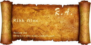 Rikk Alex névjegykártya