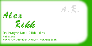 alex rikk business card